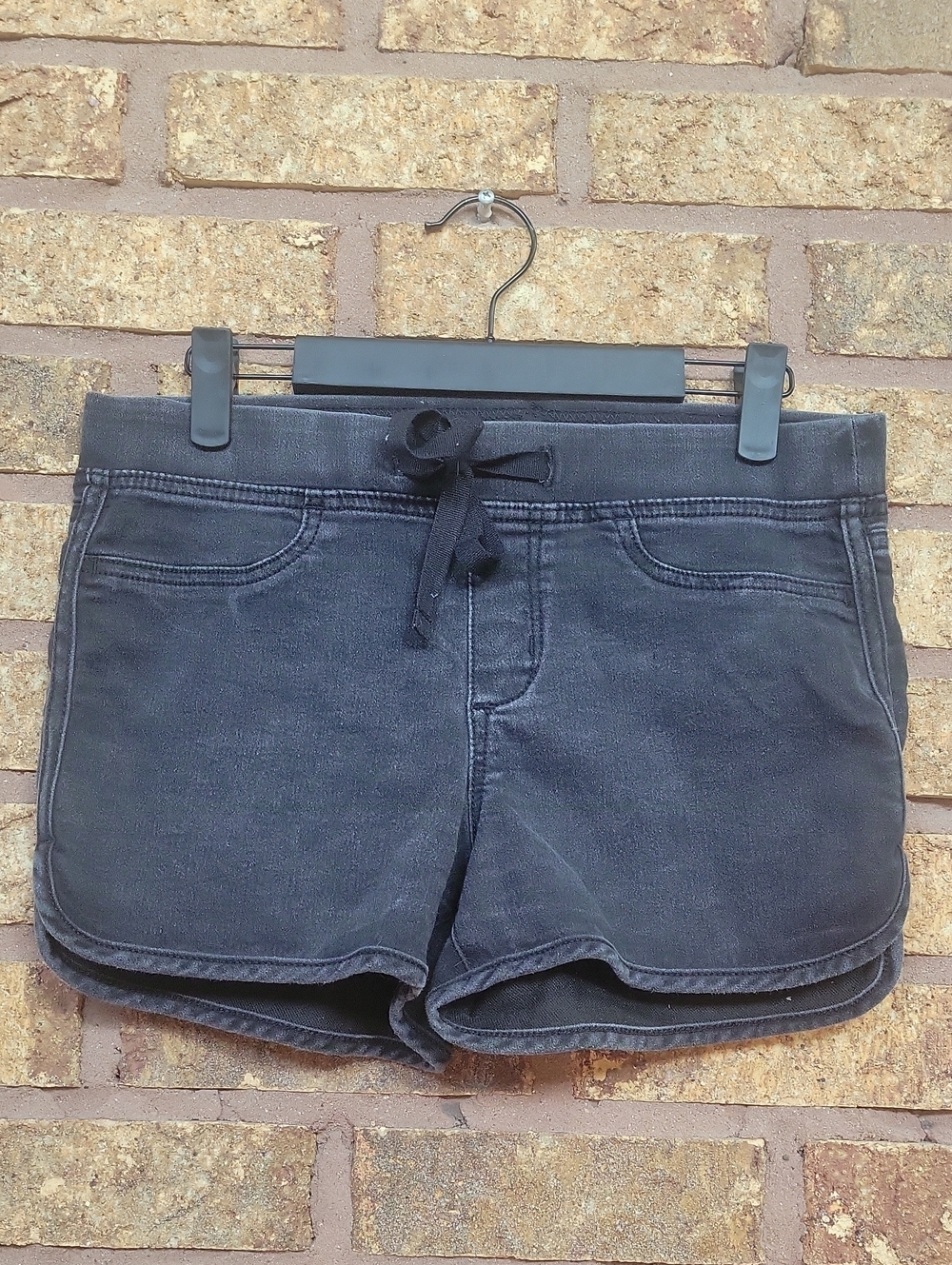 No Boundaries Charcoal Black Pull On Shorts Size Medium 7/9 Cotton Blend Stretch